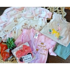 Big baby girl clothing and accessories bundle
